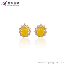 29789 Pendientes de ópalo amarillo elegante joyería chapado en oro pendientes de aleación de cobre en venta